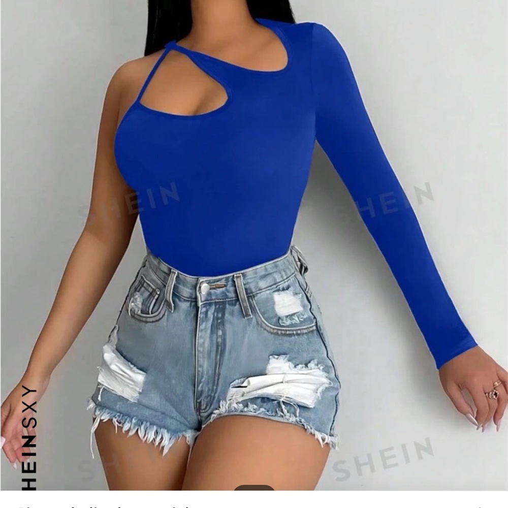 dark blue shein top, size small